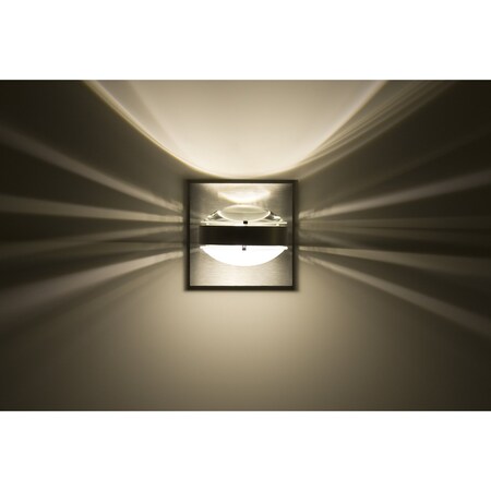 Besa Lighting Optos Wall Sconce, Clear/Frost, Brushed Aluminum Finish, 1x5W LED OPTOS1W-CLFR-LED-BA